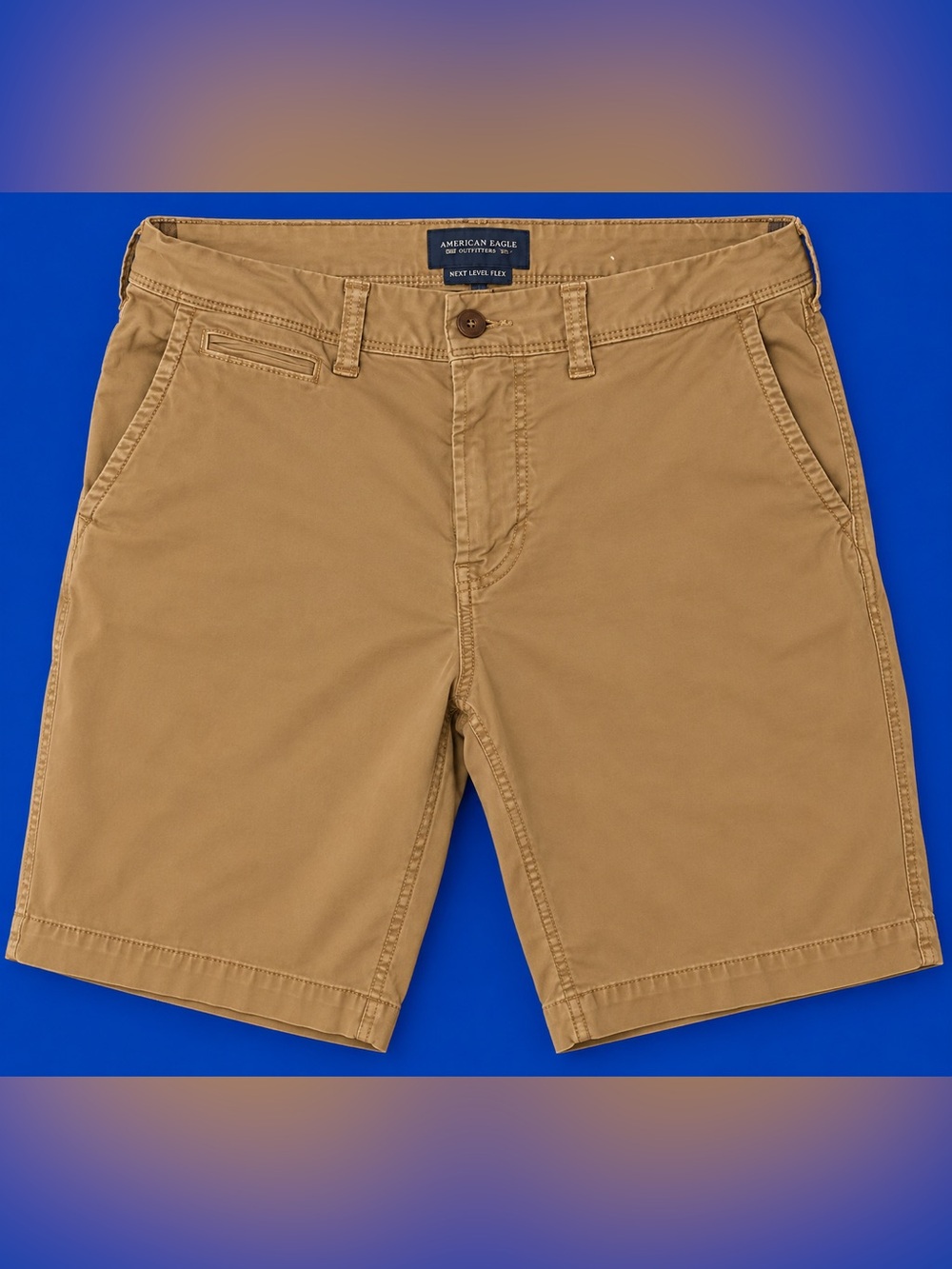 American Eagle Outfitters Men’s Khaki Flat-Front Shorts